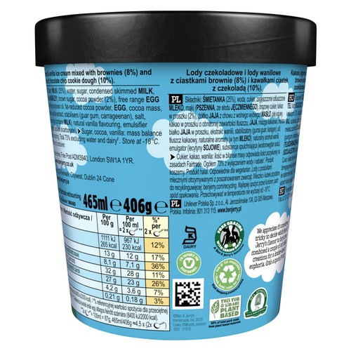 Ben & Jerry's Half Baked Chocolate & Vanilla Ice Cream Tub