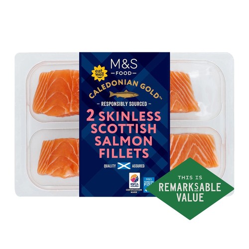 M&S 2 Skinless & Boneless Salmon Fillets