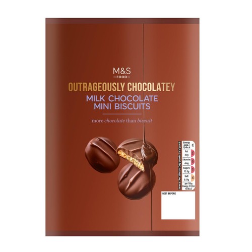 M&S Outrageously Chocolatey Milk Chocolate Mini Biscuits