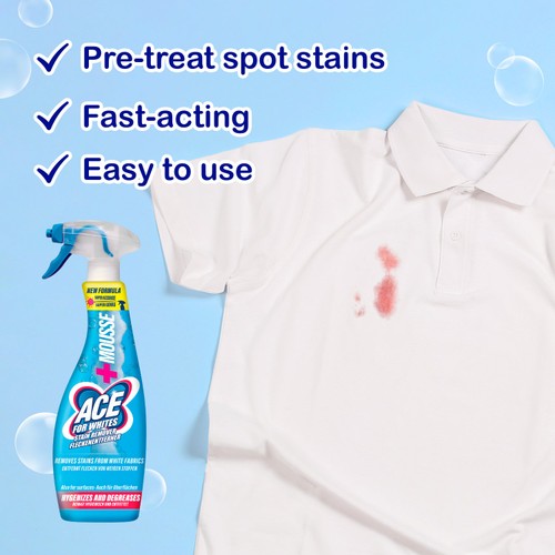 Ace Stain Remover Power Mousse Spray Whites