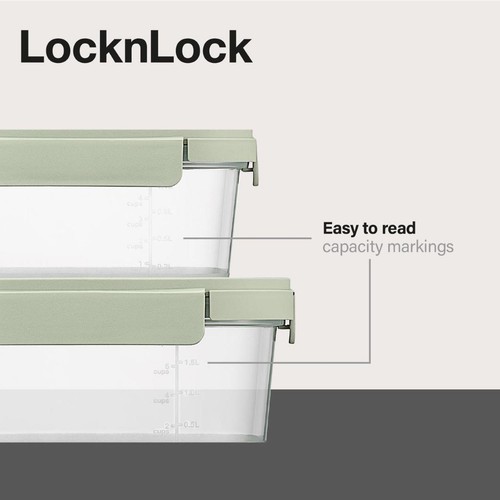 LocknLock NestnLock Sage Green Container Set, 3pc