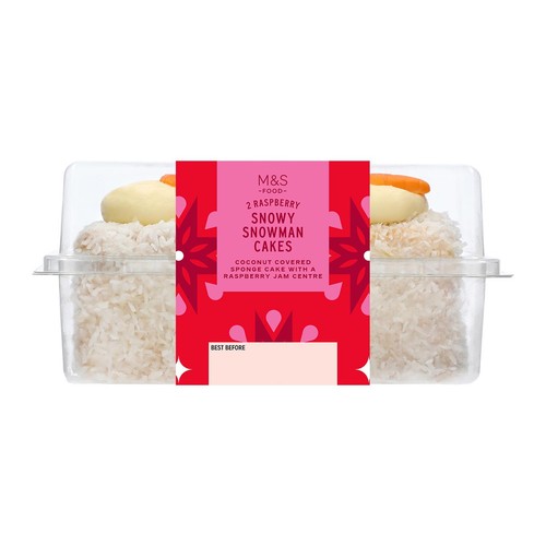 M&S Raspberry Snowy Snowman Cakes