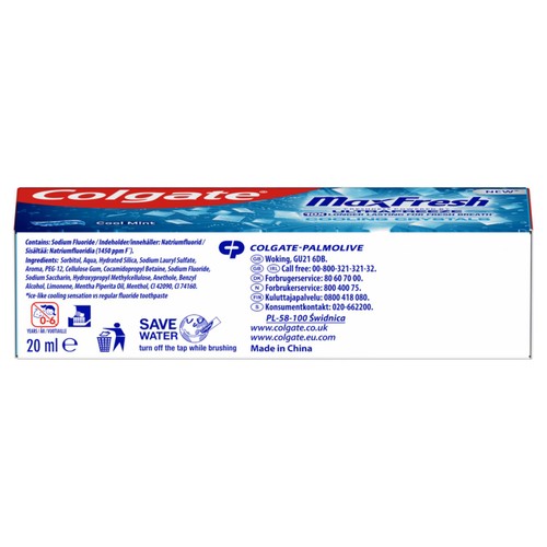 Colgate Max Fresh Cooling Crystals Travel Size Toothpaste