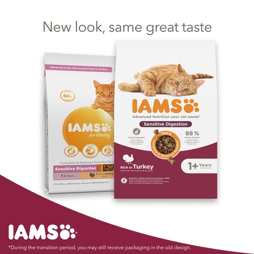 IAMS 1+ Years Sensitive Digestion Dry Cat Food Turkey