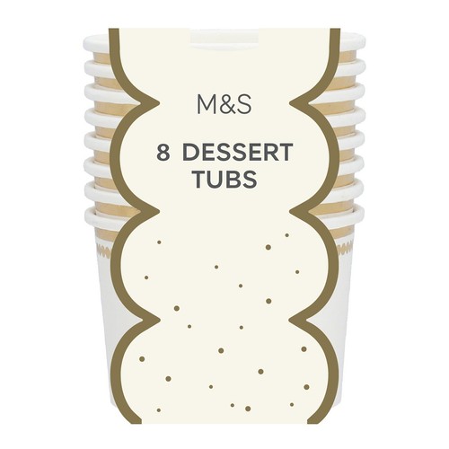 M&S White & Gold Paper Dessert Tubs