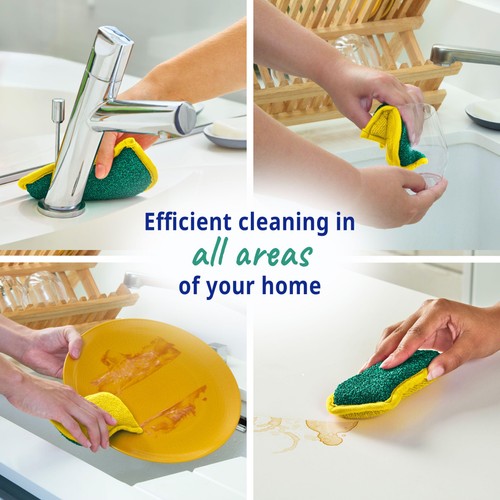 Spontex Flex & Wash Non-Scratch Microfibre Sponge Scourers