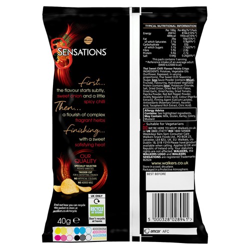 Sensations Crisps Thai Sweet Chilli