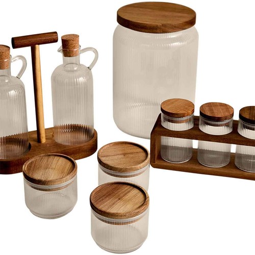 M&S Small Stacking Glass Storage Jars