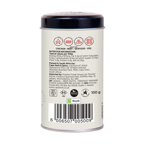 Cape Herb & Spice Portuguese Peri Peri Seasoning Rub Tin