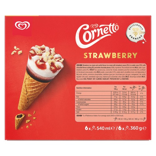 Cornetto Strawberry Ice Cream Cones 