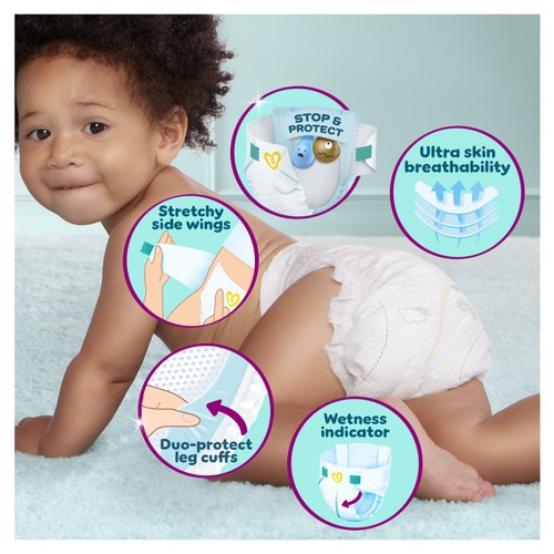Pampers Premium Protection Nappies, Size 4 (9-14kg) Essential Pack