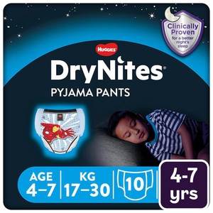 Huggies DryNites Boys Pyjama Pants, 4-7 Yrs (17-30kg)