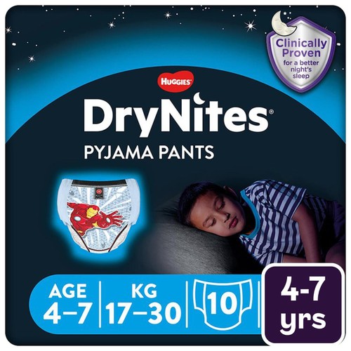 Huggies DryNites Boys Pyjama Pants, 4-7 Yrs (17-30kg)