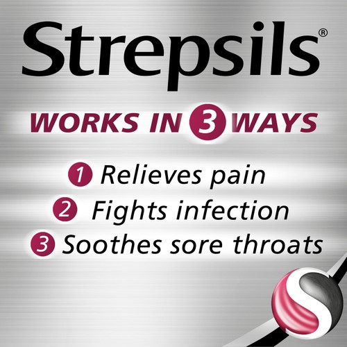 Strepsils Extra Cherry Throat & Pain Relief Lozenges