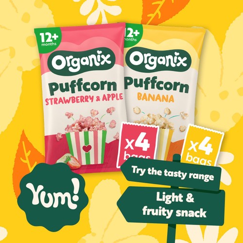 Organix Banana Puffcorn Toddler Snack Multipack 12+ Months