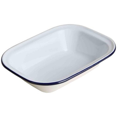 M&S Enamel 28cm Pie Dish, Dark Blue