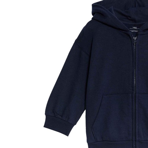 M&S Boys Zip Hoodie, 3-4, Years, Navy