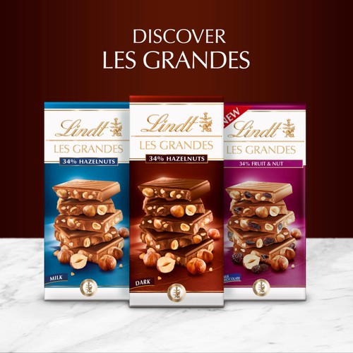 Lindt Les Grandes Hazelnuts Dark Chocolate Bar 