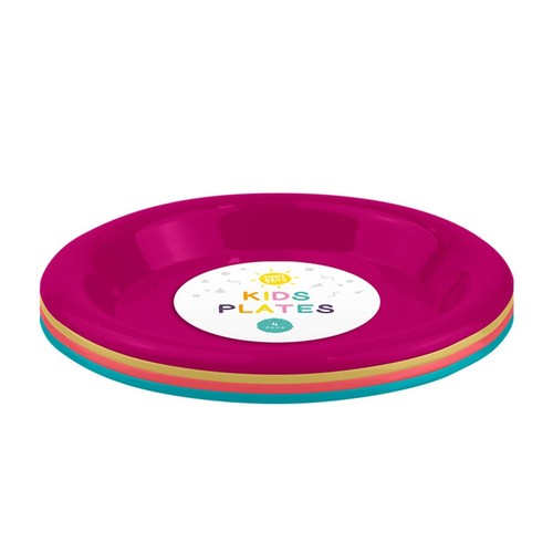 Summer Days Kids Bright Plastic Plates Dia 18cm