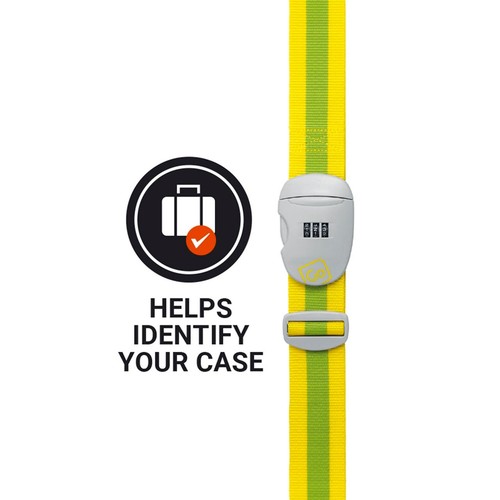 Go Travel Yellow & Green Combi Luggage Strap