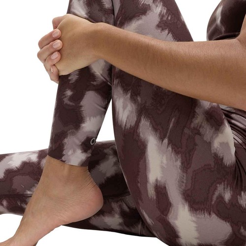 M&S Goodmove Womens Printed Wrap Waist Yoga Leggings, 18, Chocolate