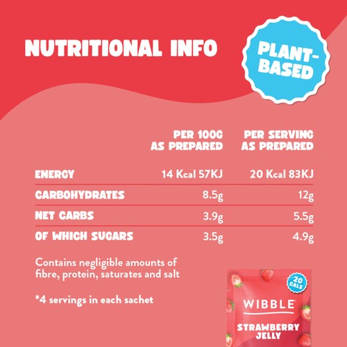 Wibble Plant-based Strawberry Jelly Crystals