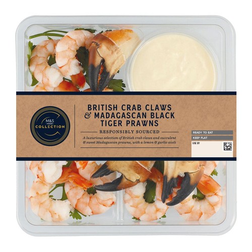 M&S Collection British Crab Claws & Madagascan Black Tiger Prawns