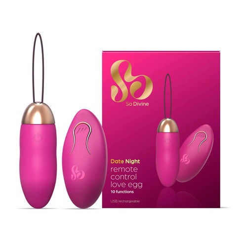 So Divine Date Night Rechargeable Remote Control Love Egg 10 Functions