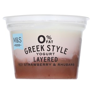 M&S Greek Style Live Yogurt 0% Fat Raspberry & Blackcurrant Layer