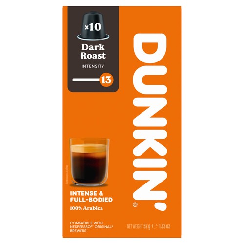Dunkin Dark Roast Nespresso Compatible Coffee Pods