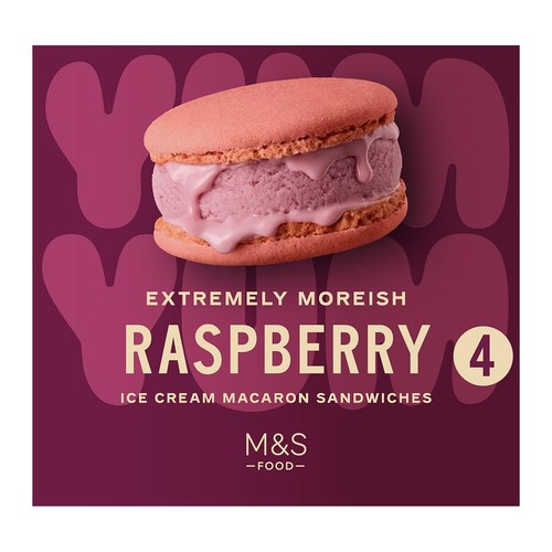 M&S Raspberry Macaron Ice Cream Sandwiches Serves 4