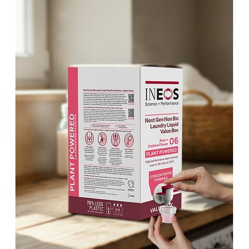 INEOS Non Bio Laundry Liquid XXL Value Box Rose + Cashew Flower 100 Washes