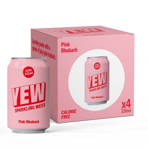 YEW Pink Rhubarb Sparkling Water