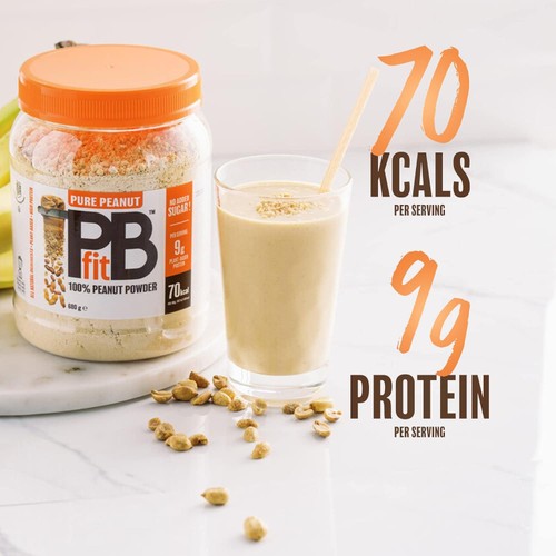 PBfit Pure Peanut Powder - 9g Plant Based Protein and 82% Less Fat
