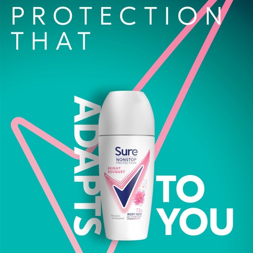 Sure Women 72hr Nonstop Antiperspirant Deodorant Roll On Bright Bouquet