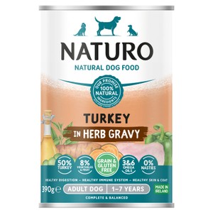 Naturo Natural Adult Dog Food Beef with Chicken in Herb Jelly 1-7 Years 390g