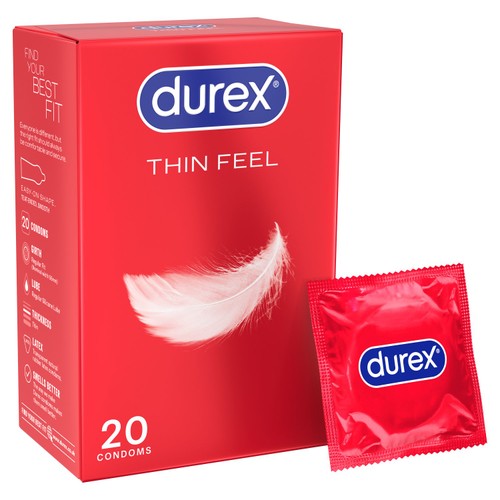 Durex Thin Feel Condoms Enhanced Sensitivity Regular Fit