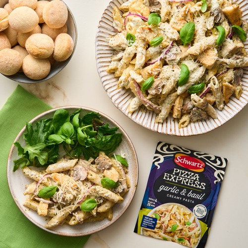 Schwartz x Pizza Express Garlic & Basil Creamy Pasta Bake Recipe Mix