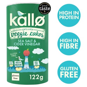 Kallo Lentil & Pea Veggie Cakes Sea Salt & Cider Vinegar 122g