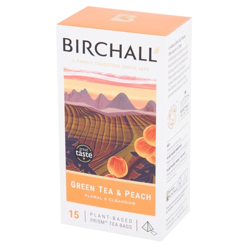 Birchall Green Tea & Peach Tea Bags