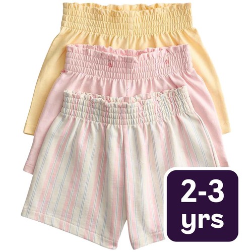 M&S Girls Pure Cotton Multi Pattern Shorts, 2-3 Years, Multi