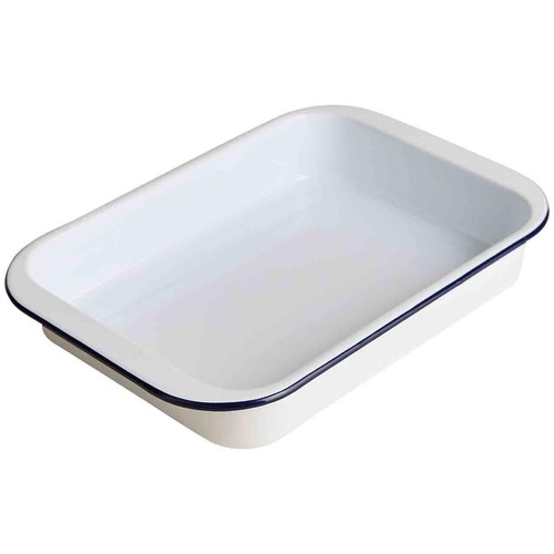 M&S Enamel 35cm Roaster, Dark Blue