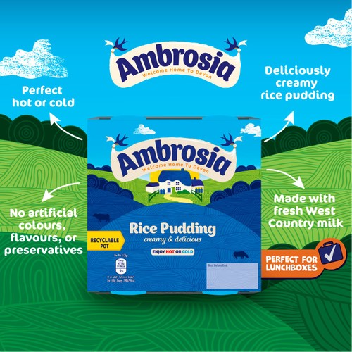 Ambrosia Rice Pudding Dessert Snack Pots