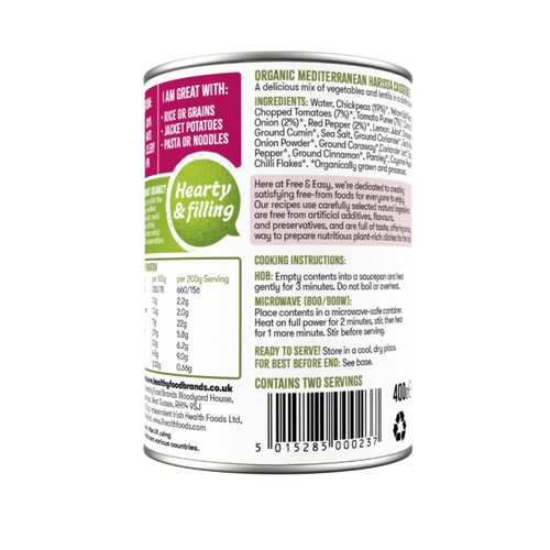 Free & Easy Organic Free From Mediterranean Harissa Casserole