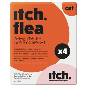 Itch Flea & Tick Spot On Treatment For Cats 4 Pack