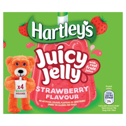 Hartley's Strawberry Flavour Juicy Jelly Pouches