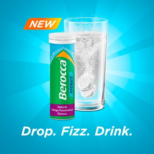 Berocca Hydrate Mango & Passionfruit Effervescent Tablets