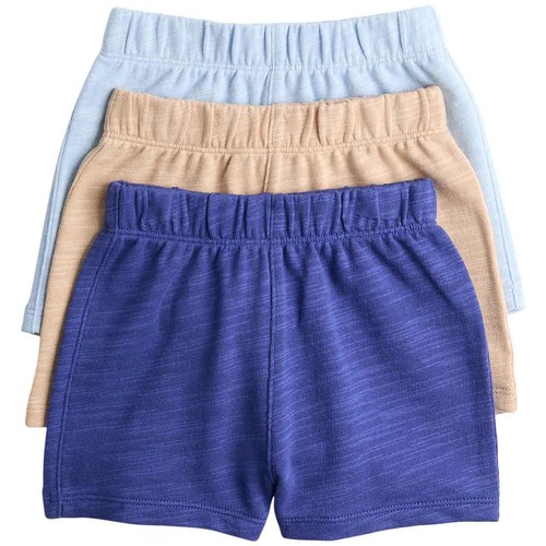 M&S Boys Pure Cotton Shorts, 6-9 Months, Blue