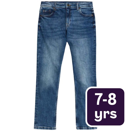 M&S Boys Slim Jeans, 7-8 Years, Blue