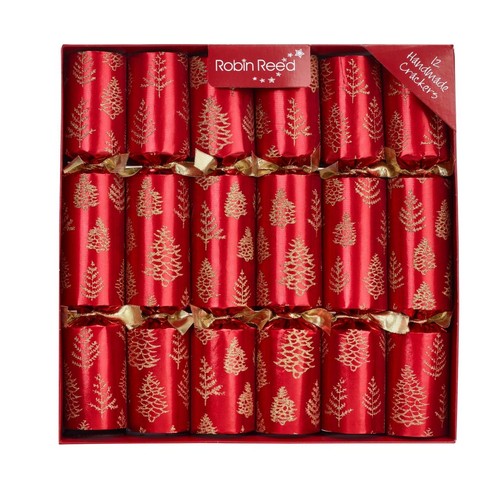 Red Trees Christmas Crackers 12 pack